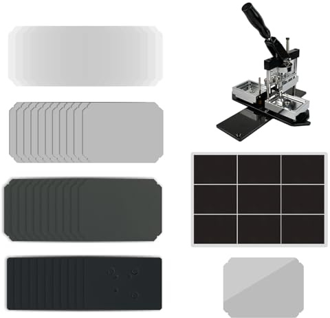 100 Sets Metal Fridge Magnet Supplies Button Making Parts, 80*53mm/3.15*2.09 inch Pin Maker Parts Badge Supplies for Button Maker, Including Metal Shells Fridge Magnet Back Cover Clear Film and Paper