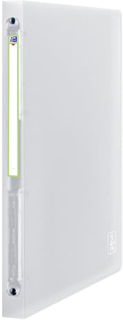 OXFORD Classeur 2nd Life A4 Dos 20mm 4 Anneaux Ronds Couverture Polypro Incolore