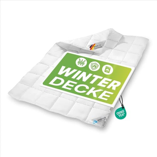 eterea Winterdecke 135x200 extra warm - Frieda Steppdecke nach Oekotex 100 - Ganzjahresdecke 135x200 - Extra Weiches Oberbett - Blanket Duvet Decke - Winter Bettdecke 135x200cm Weiß