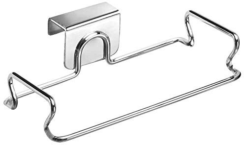 iDesign Classico Portasacchi Differenziata Da Appendere, Supporto Per Sacco Della Spazzatura In Metallo, Argento