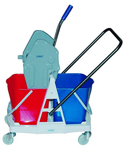 Thomas' 1318 Carrello per Pulizie a Rotelle, con Strizzastraccio, 2 Secchi, Multicolore, 18 L