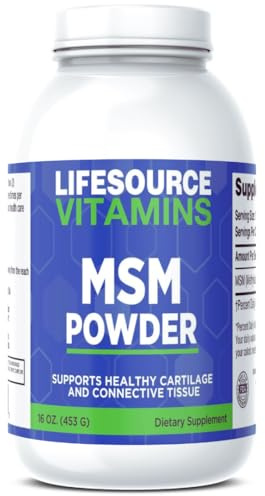 LifeSource Vitamins MSM Powder - 16 oz - Pure and Clean - 226 Servings - 2,000 mg Per Serving