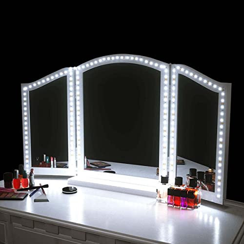 SANSUN LED Vanity Mirror Lights for Makeup Dressing Table Vanity Set, Zigzag 4m Flexible LED Strip Light, Non-Dimmable (Mirror Not Include)