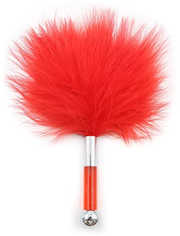 Sexy Feather Flirting Tool Flirting Feather Acrylic Iron Beads Funny Feather Color Box Package Color Wool-Red