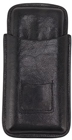Leder Zigarrenetui, Tragbarer 3-Finger Vintage Zigarren Humidor, wasserdichte Zigarren Tragetasche, Zigarrenschachtel mit Cutter Tasche für Männer, Zigarrenliebhaber, Vatertag (Schwarz)