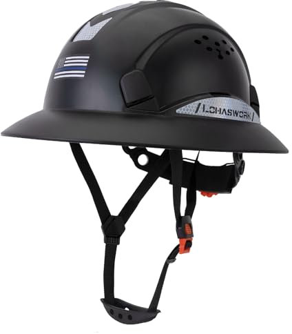 LOHASWORK Schutzhelm mit voller Krempe, OSHA-zugelassen, belüftet, Cascos de Construccion, verstellbar, kühlende Belüftung, Arbeitssicherheitshelm für Damen und Herren