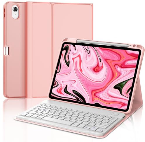 FOGARI Tastiera per iPad Air 11 Pollici (2024), QWERTY Italiana Keyboard Bluetooth Staccabile con Touchpad Intelligente, Custodia con iPad Pro 11 4/3/2/1Gen, Air 6th/5th/4th Gen, Oro Rosa