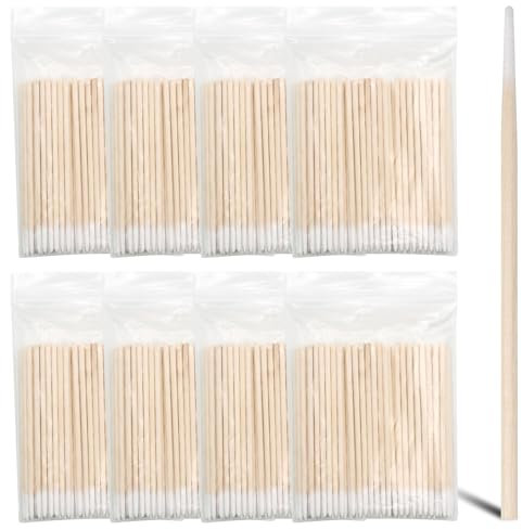 Scettar 800 Pezzi Bastoncini Con Cotone, 7 cm Cotton Fioc Orecchie, Cotton Fioc Bambini, Cotton Fioc Riutilizzabile, per Il Trucco, Unghie e Tatuaggi