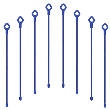 PATIKIL Rubber Twist Ties, 10 Inch Silicone Reusable Twist Ties Heavy Duty Bendable for Bundling Holding, 8 Pcs, Blue