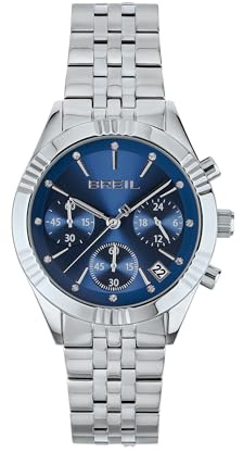 Breil, Collezione Stand Out, Cronografo Donna Resistente all'Acqua, Fondello a Vite, Cassa e Bracciale in Acciaio Lucido, Orologio Donna con Vetro Minerale, Chiusura con Pulsanti