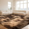 ZRSDIXKI Hochflor Teppich Flauschiger Wohnzimmerteppich, Braun, Hochflor-Design, Modern Shaggy Waschbarer Teppich,Waschbar Anti-Rutsch Extra Große Carpet die für Kinderzimmer,Schlafzimmer 160 x 230 cm