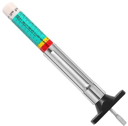 Misuratore di profondità per pneumatici – Misuratore di profondità per pneumatici | Misuratore di profondità dei pneumatici riutilizzabile | Misuratore di profondità dei pneumatici codificato a colori