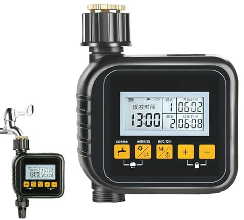 Digitaler Bewässerungscomputer Mit Display, Bewässerungsuhr Mit Regenverzögerung/Automatischem & Manuellermodus, Wasserdicht/Großbild LCD-Display Wasser Zeitschaltuhr Für Garten Rasen