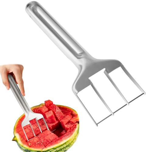 Watermelon Cutter, Three Incision Head Design Watermelon Slicer, Stainless Steel Fruit Cutter Multi-Fruit Slicer for Melon, Papaya, Dragon Fruit–Home, Party, Camping & Kitchen