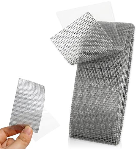 47mm*2m Cinta Mosquitera Adhesiva,Cinta Reparadora de Mosquiteras,reparar mosquitera Autoadhesiva Herramienta,Cinta para Reparar Mosquiteras,para Ventanas Puerta Pantalla(Gris)