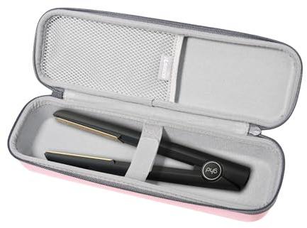RLSOCO Väska för ghd Gold/Max bredplattor/original/platina +/mini plattång & styler (rosa)