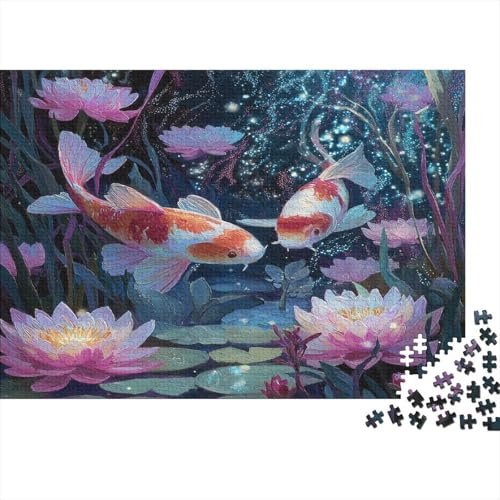 Giant Koi Swim, Water Lilies 1000pcs (75x50cm) Erwachsenenpuzzle - Erwachsenenpuzzle DIY-Puzzlespielzeug