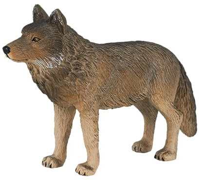 MOJO - Holzwolf, stehend, handbemalte Spielfigur, Woodland-Kollektion, naturgetreu und sehr detailliert, entworfen in Großbritannien