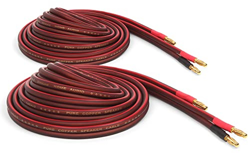 Micca reines Kupfer Lautsprecherkabel mit vergoldeten Bananensteckern, 14AWG, 6 Fuß (2 Meter), Paar (2M (6ft))