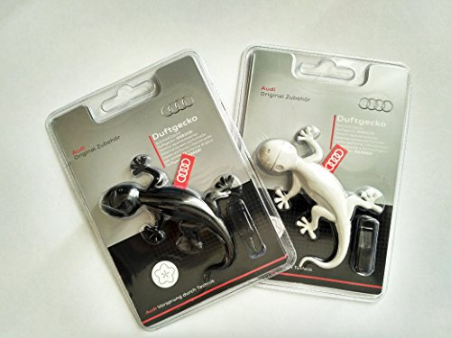 Audi Genuine Gecko Cockpit Air Freshener Black Slightly Woody+ Light Gray Pine/Orange