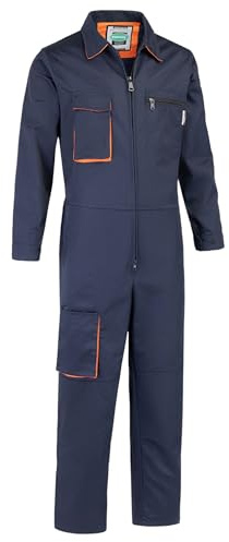 Yukirtiq Herr arbetskläder panndräkt overall med flera fickor slitstark polycotton overallbyxor mekanik panndräkt, marinblå, S
