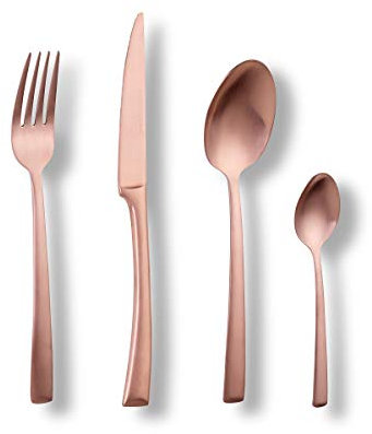 ECHTWERK Tafelbesteck Avelino, Bronze Edition, 16-teilig, Essbesteck für bis zu 4 Personen, Edelstahl 18/10, mattiert, Hochwertiges Besteck Set, für Esstisch, Tischdeko für Hochzeiten & Festtafel