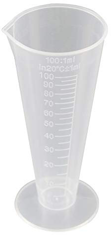 EElabper Vasos medidores de plástico de para laboratorio de cocina, 100 ml, transparente, 1 unidad