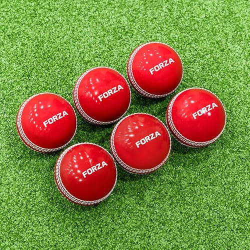 FORTRESS Cricket 'Incrediballs' [6 Pack] - Senior/Junior Cricket Balls | Foam Balls With Traditional Seams | Cricket Training & Practice - Pink or Red Cricket Ball (Red, Senior - Pack of 6)