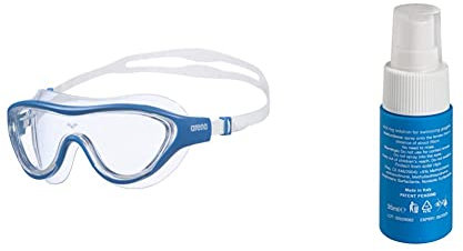 ARENA The One Mask Anti-Fog Schwimmmaske für Erwachsene, Schwimmmaske mit Großen Gläsern, UV-Schutz & Anti-Fog Spray für Schwimmbrillen, Transparent (100), One Size