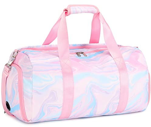 Borse Danza Bambina Unicorno Borsa Sportiva a Tracolla per Palestra Fitness Sport Ginnastica Piscina Viaggio Gym Duffel Bag Rosa