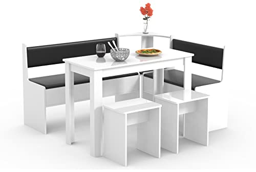 VCM Banco de Esquina Juego de Comedor Banco Mesa Taburetes Esal Maxi