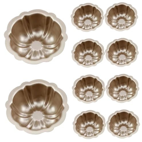 Mini tortiera scanalata da 10 pezzi, 4 pollici, mini tortiera antiaderente, piccola tortiera in acciaio al carbonio, per cuocere al forno, facile da smontare, tortiera di zucca per cupcakes, b