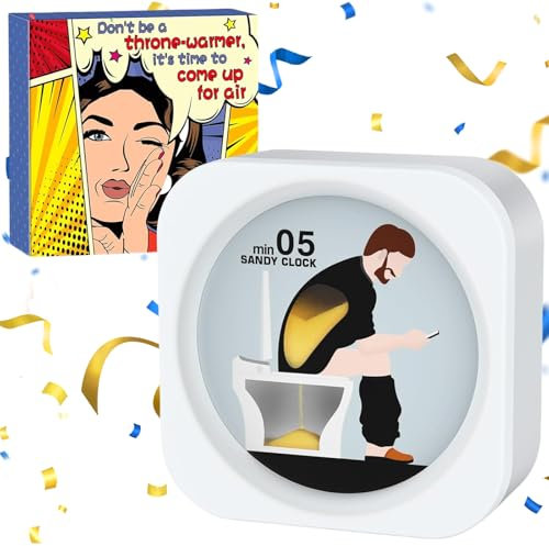 BelleVive 5 Minuten Toilette Sanduhr Timer, Kreative Stundenglas Sand Toilette Sanduhr Timer, Home Garten Decor Spielzeug Gadgets, lustige Geschenke für Männer, Ehemann Geburtstags Gag