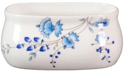 WAIT FLY Ceramic Sugar Packet Holder 4.5 OZ Sugar Bowl Tea Bag Bowl-Blue and White