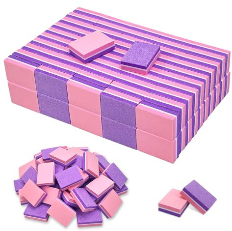 100 Piezas Mini Tampón para Uñas, 100/180 Limas de Uñas de Doble Cara, Pulidor de Uñas Para Uñas Acrílicas y Naturales, Limas Profesionales de Manicura