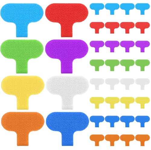 40Pcs Cable Labels with Writable Surface, Waterproof Wire Labels for Electronics Organization, Cable Tags Label Multi Color Durable Write On Cord Label, 2.44 X 1.49 Cord Tags (8 Colors)