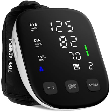 HealthTree Blood Pressure Monitors Upper Arm, Blood Pressure Machine for Home Use, BP Monitor Automatic with Adjustable Cuff (22-42cm), LCD Display and 4 x AAA Batteries