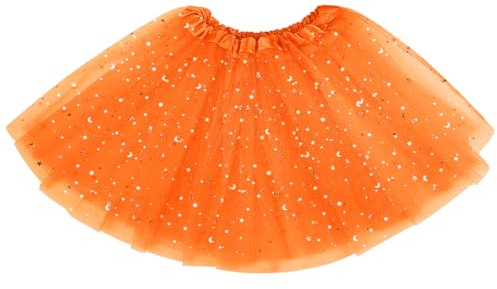 AYBUY Tutu elastisk tyll 30 cm längd för flickor, balettkjolar tyll 3 lager, flicka stjärna paljetter fest dans balett tutu danskjol för dans festprestanda, färger