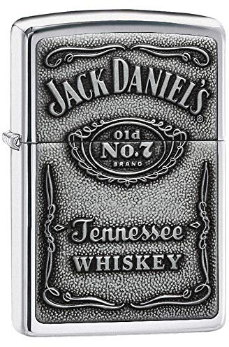 Zippo Feuerzeug 60001209 Jack Daniel's Label Benzinfeuerzeug, Messing, high Polish Chrome, 1 x 3,5 x 5,5 cm, 250JD.427