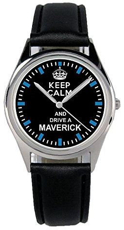 KIESENBERG Armbanduhr Maverick Fahrer Geschenk Artikel Idee Fan Damen Herren Unisex Analog Quartz Lederarmband Uhr 36mm Durchmesser B-1480