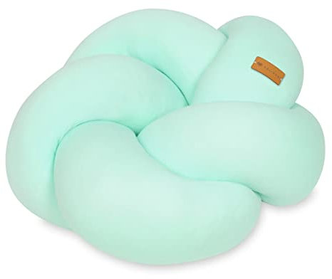 Velinda Knotenkissen Dekokissen Flechtkissen Sofakissen Zierkissen in Handarbeit 40x36cm (Muster: Mint)