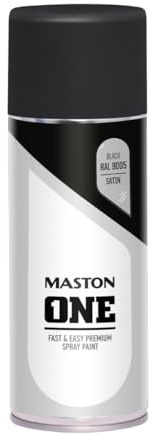 MASTON ONE - Spray Paint - Silk Gloss - Black (RAL 9005) - 400ml