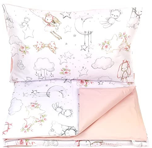 Baby's Comfort Bedding Set Duvet Cover (90 x 120 cm) + Pillowcase (40 x 60 cm), Bunny + Pink
