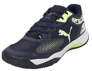 PUMA Unisex Solarcourt Rct Tennisschuh, Puma Navy Fast Yellow Puma White, 44.5 EU