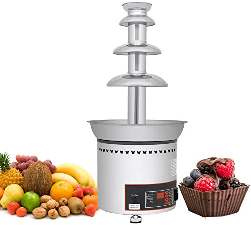 4/5/6/7 Livelli di Grande capacità Cascata di Cioccolato/Melting Pot, Macchina per Fontana di fonduta di Cioccolato Commerciale, per Feste di Compleanno, Feste di Matrimonio al Ristorante (4 Tier)