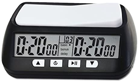 Pilipane Temporizador De Ajedrez Digital YS 902, Reloj De Ajedrez Portátil con Alarma Sonora, Funcionamiento Simplificado, Versión Negra En Inglés