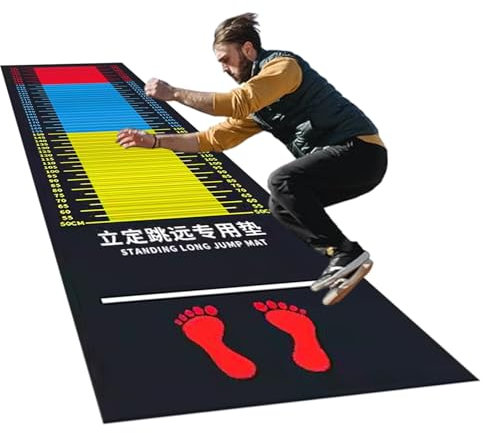 SAYOBO Weitsprung Nicht-Schlupf-Sport-Langstöcke für Erwachsene/Kind, Bodenbeläge Messen Matte, Fitness -Sprung -Seiltester -Tool, Weitsprung -Schulungsbrett (Color : Adult)