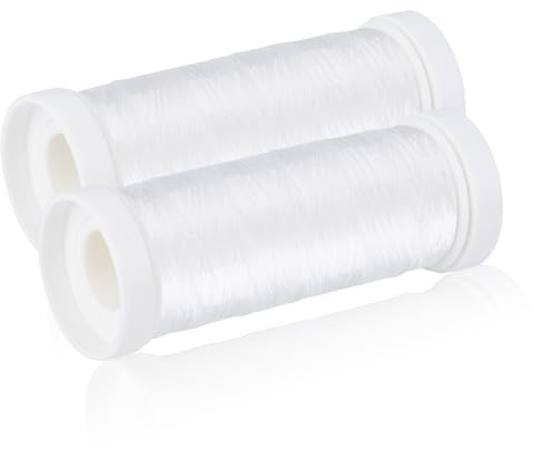 Simthread Osynlig nylontråd diameter 0,01 mm, 2 stycken för hängande ornament och sömnad av hobby, klarstark och slitstark