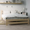 Holzbett 140x200 cm mit Lattenrost Modern Bett Bed Kiefer Massiv Bettgestell Doppelbett Massivholzbett Klassisch | Komfortabel & Langlebig | Skandinavisch Boho Landhaus Kopfteil hoch natur