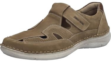 Josef Seibel Herren Kletthalbschuhe New Anvers 81,Weite K (Extra weit),Wechselfußbett,Sportschuhe,Klettverschluss,Sneaker,Sand,44 EU